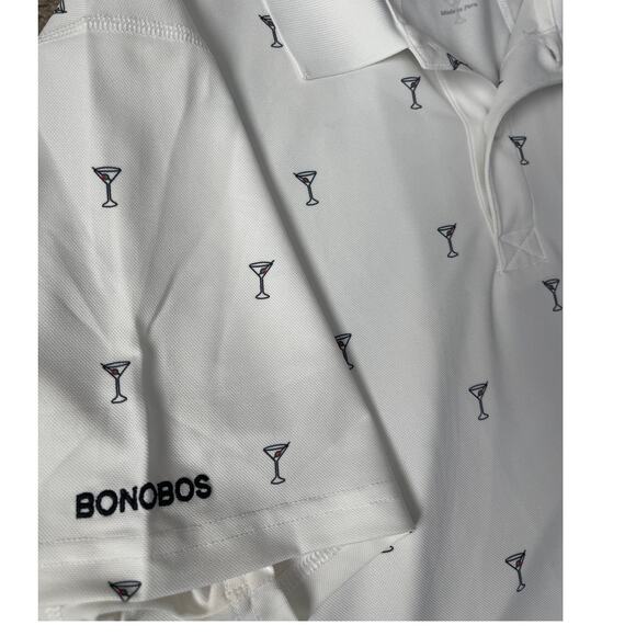 Bonobos Golf Performance White Martini & Olive Slim Fit Polo Size XL - Picture 6 of 10